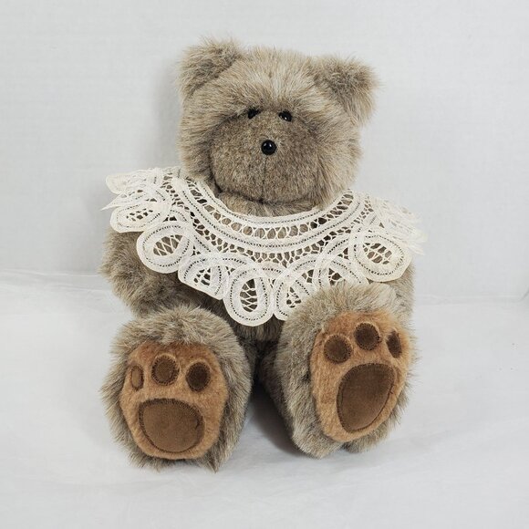 Vintage Plush Teddy Bear With Lace Collar Deri Cartier 13" - Picture 1 of 10